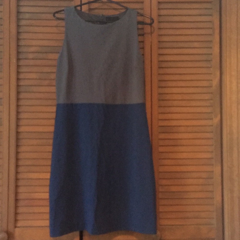 Gray and blue dress